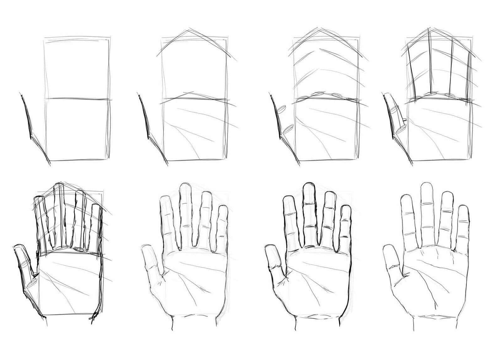 9 easy tutorials how to draw hands How To Draw Tutorials