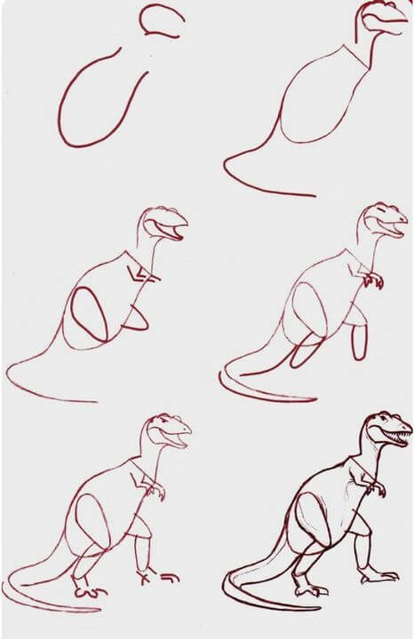 How to draw a dinosaur step by step - How To Draw Tutorials