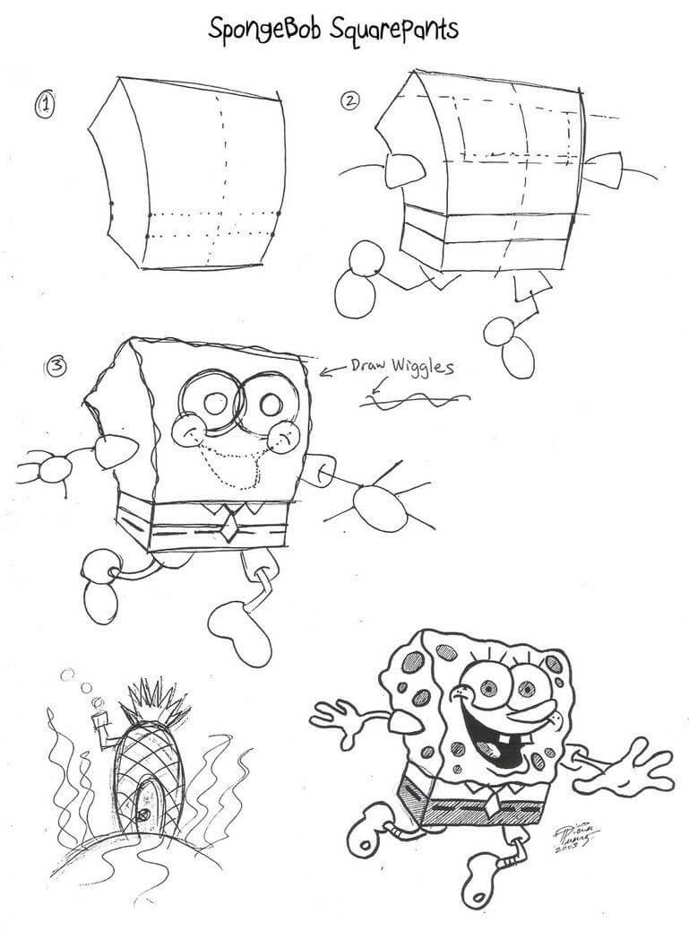 10 Easy Tutorials How To Draw Spongebob How To Draw Tutorials