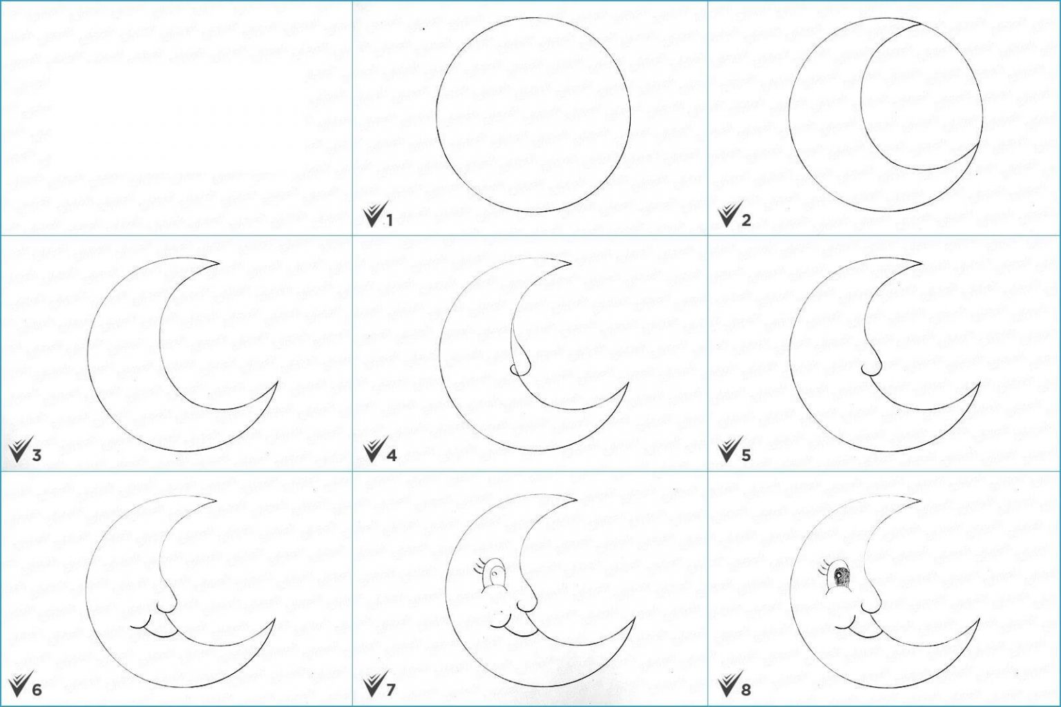 Как нарисовать луну карандашом